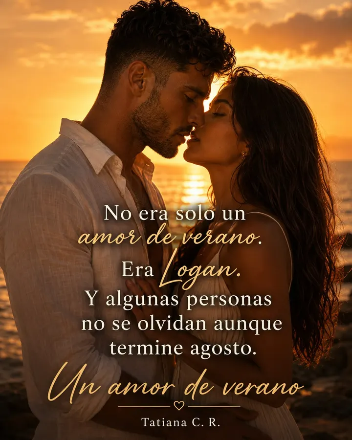 Mixél y Logan besándose al atardecer